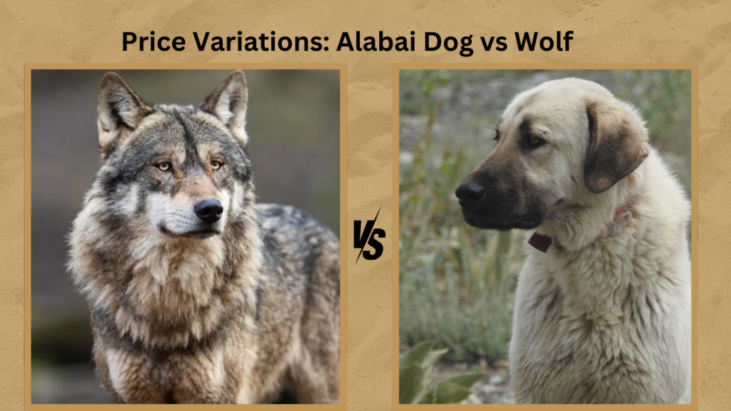 Price Variations Alabai Dog vs Wolf
